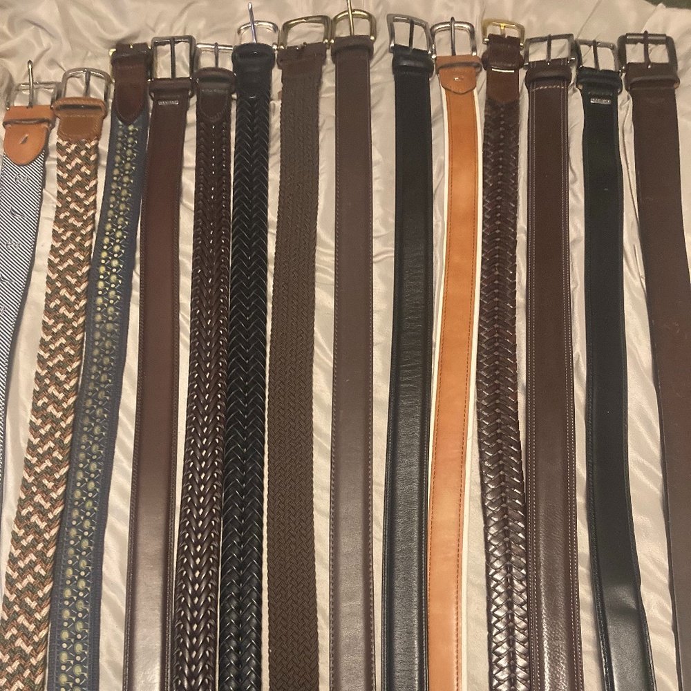 (lot of 14) men's belts, size 36-38